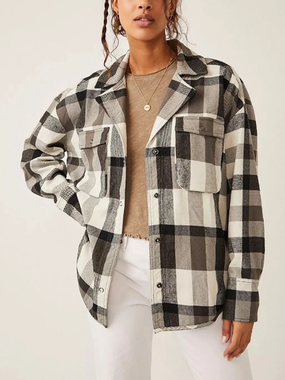 We The Free Izzie Cargo Shirt-Women's Button Front Shacket-Size Medium